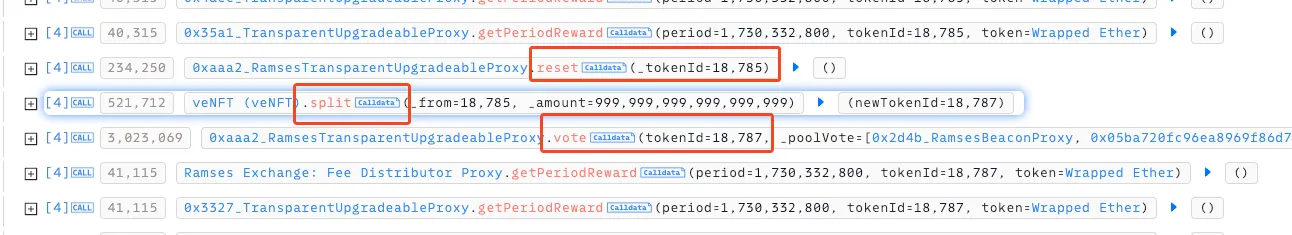 resetting/splitting into new tokenID